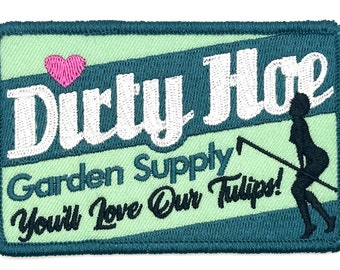 Dirty Hoe Garden Supply Funny Adult Humor Vintage Style Retro Patch Hat Cap