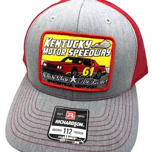 Kentucky Motor Speedway Racing Richardson 112 Trucker Snapback Hat Cap Vintage Style Patch