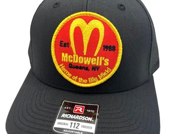 McDowell’s Coming To America Eddie Murphy Movie Richardson 112 Trucker Snapback Hat Cap Vintage Style Patch Throwback