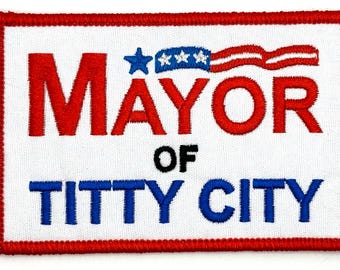 Mayor of T City Funny Adult Humor Vintage Style Retro Patch Hat Cap