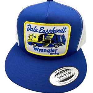 Dale Earnhardt NASCAR Racing Yupoong Flat Bill Trucker Snapback Hat Cap Vintage Style Patch