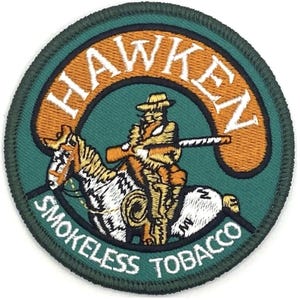 Hawken Chewing Tobacco Dip Snuff Vintage Style Retro Iron Sew One Patch Racing