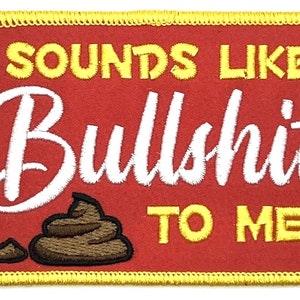 Sounds Like BS To Me Adult Humor Funny Gag Gift Red Vintage Style Retro Patch