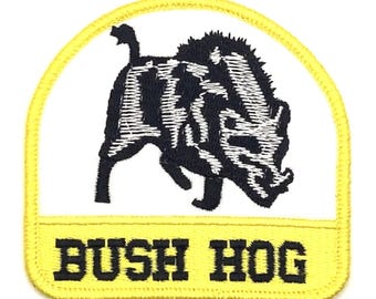 Parche termoadhesivo para tractor agrícola Bush Hog, estilo retro vintage, para gorra o sombrero
