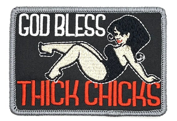 God Bless Thick Chicks Funny Adult Humor Vintage … - image 1