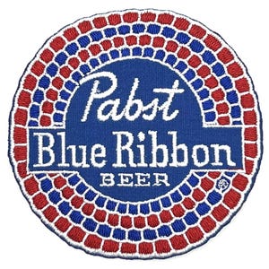 PBR Pabst Blue Ribbon Bier Vintage Style Retro Patch Sew Iron On Hat Cap