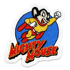 Mighty Mouse Cartoon Show Classic TV Movie Patch Vintage Style Retro