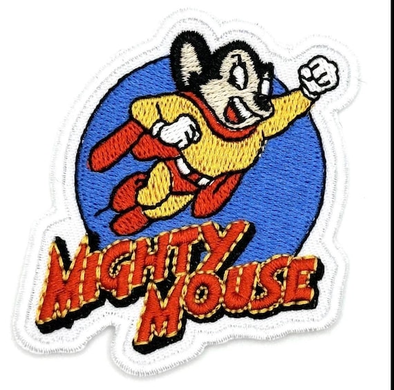Mighty Mouse Cartoon Show Classic TV Movie Patch Vintage Style Retro
