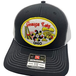 Geauga Lake Theme Park Ohio Richardson 112 Trucker Snapback Hut Kappe Vintage Style Patch Retro Throwback