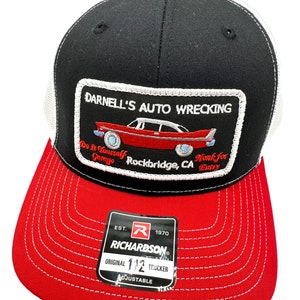 Darnell’s Auto Wrecking Christine Movie Richardson 112 Trucker Snapback Hat Cap Vintage Style Patch Throwback