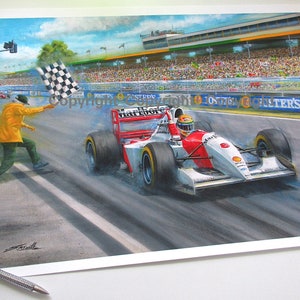 Photo Ancienne Format Carte Postale – Ayrton Senna Vainqueur GP Australie 1993 – McLaren