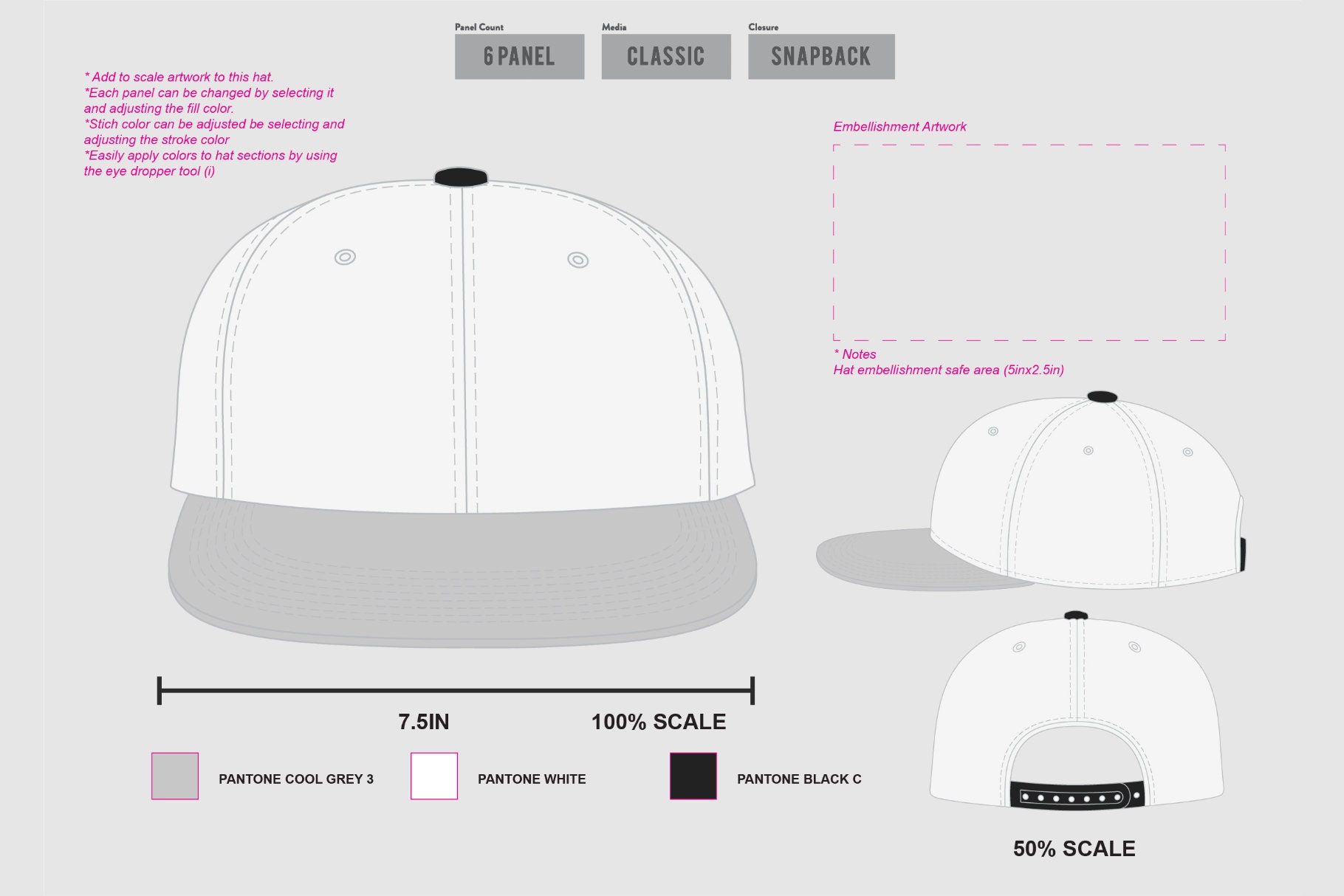 6 Panel Hat Customizable Vector Design Template for Adobe Illustrator 6 Panel Hat Customizable Vector Design Template for Adobe Illustrator