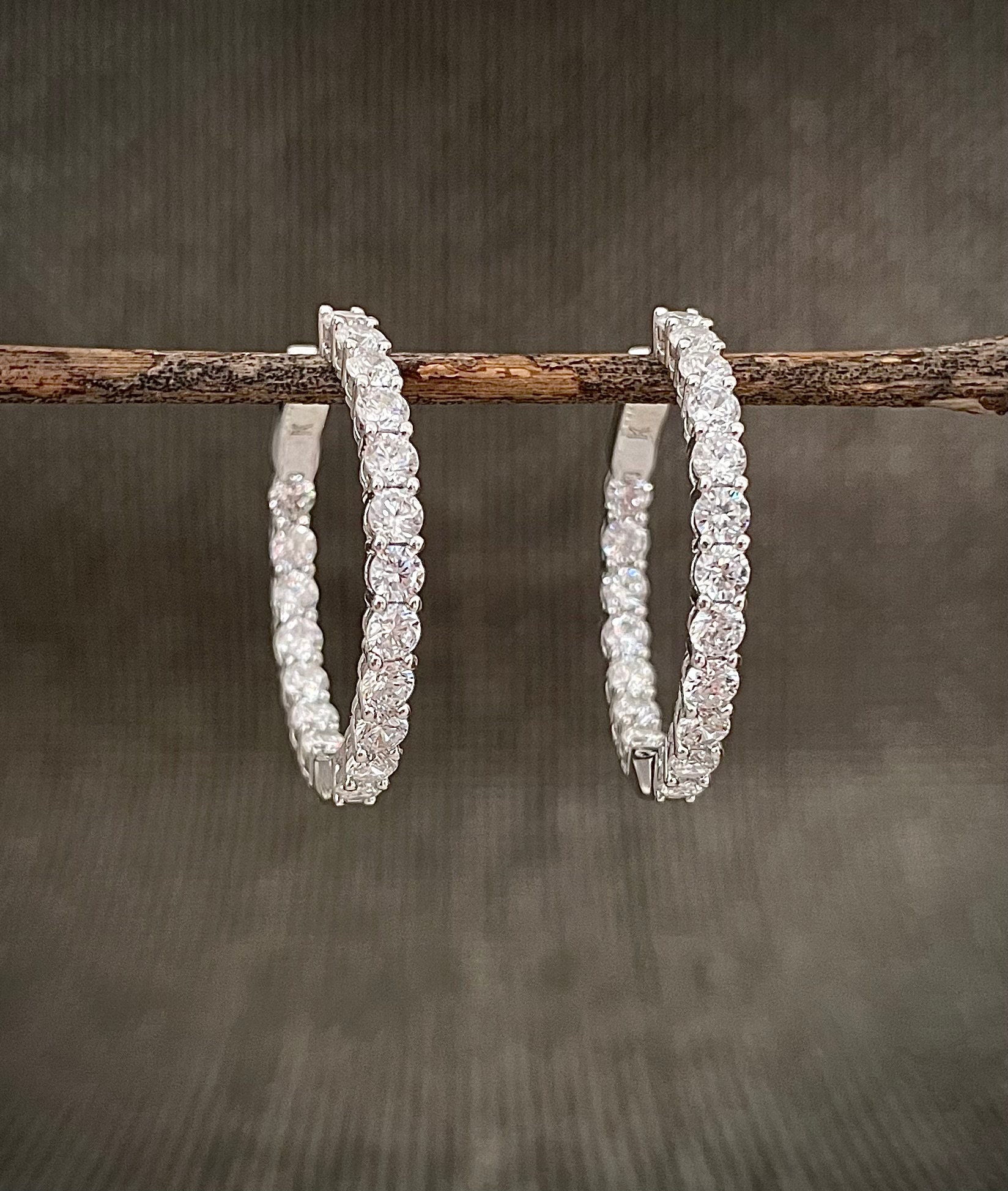 AFFY Jewelry Natural Diamond Circle Hoop Earrings Set Sterling Silver 0.05ctw