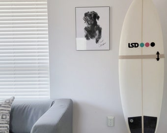 Surfboard Vertical Wall Mount: Hardwood Wall Rack