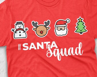 Santa Squad Svg, Christmas Svg, Kids Christmas Svg, Christmas Png, Christmas Shirt Svg Sublimation, Instant Download