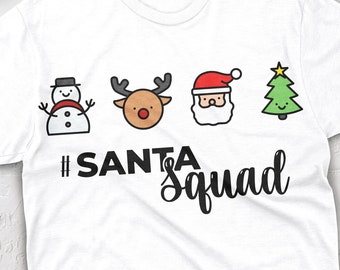 Santa Squad Svg, Christmas Svg, Kids Christmas Svg, Christmas Png, Christmas Shirt Svg Sublimation, Instant Download