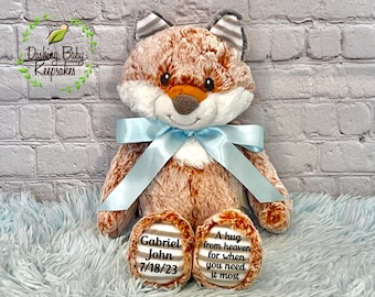 Personalized Child Loss Keepsake, Infant Loss Remembrance, Miscarriage Gift, A Hug From Heaven When You Need It The Most, Fox Stuffed Animal