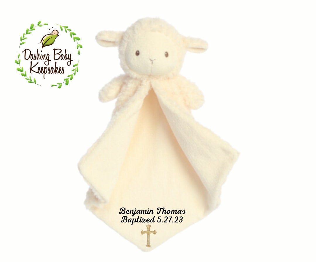 Baptism Lamb, Personalized Baptism Gift, Baptism Baby Blanket, Baptism
