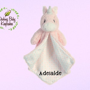 Personalized Unicorn Blanket, Baby Security Blanket, Unicorn Baby Gift, Personalized Luvster, Custom Baby Blanket, Unicorn Baby Nursery