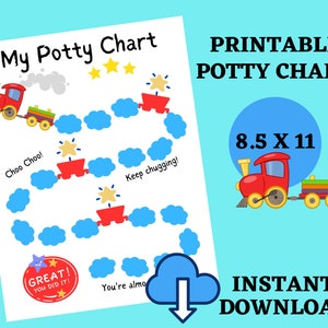 Gráfico de treinamento potty, gráfico de recompensa para impressão para treinamento potty, gráfico de trem potty, gráfico de recompensa diária para download digital, treinamento de banheiro