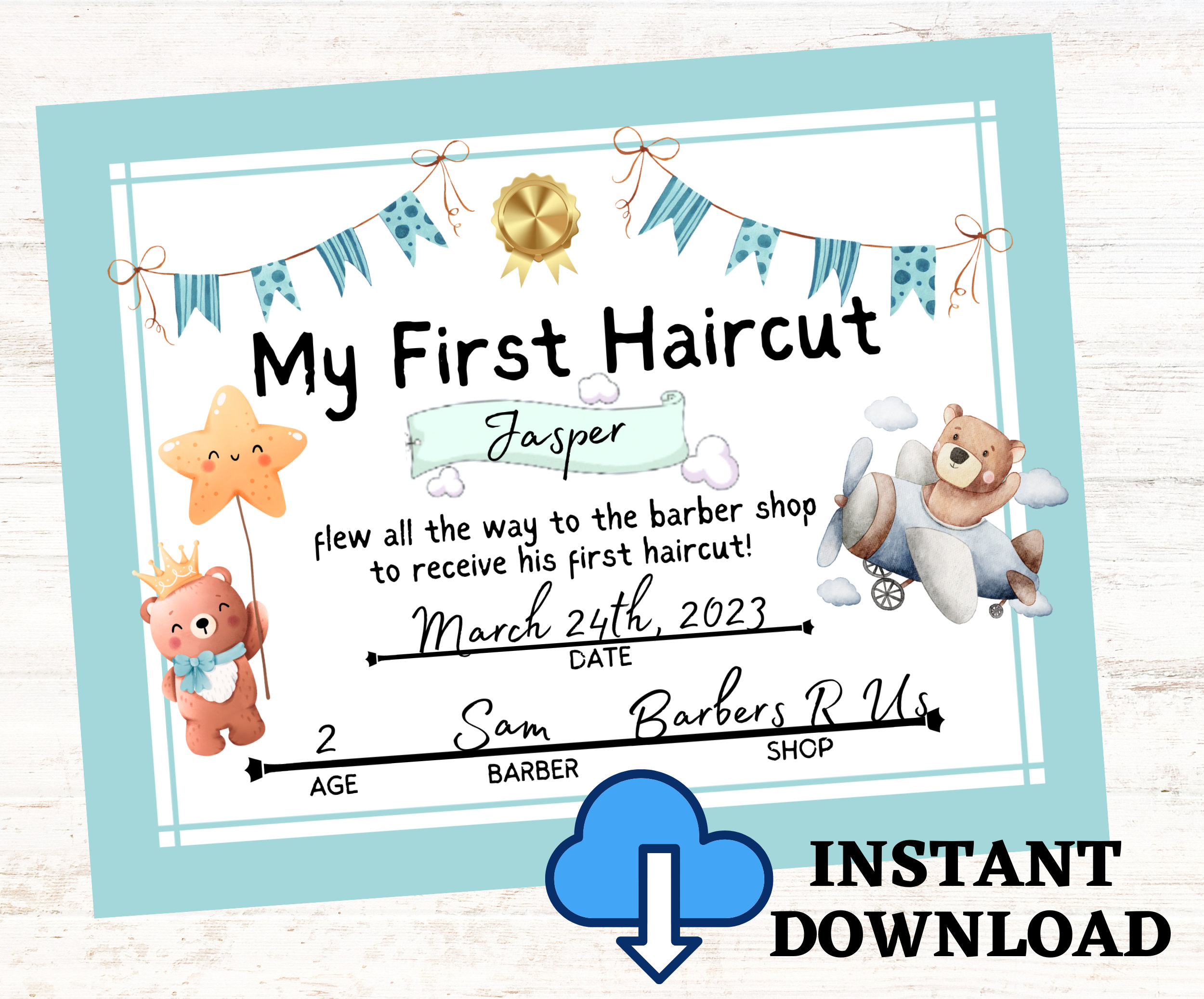 my-first-haircut-certificate-baby-milestone-keepsake-etsy