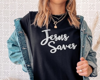 Jezus redt Shirt - Jesus Saves T-Shirt - Jesus Saves TShirt - Jesus Saves T Shirt - Jesus Shirt - Faith Tee - Christian Tee - Religieus Tee