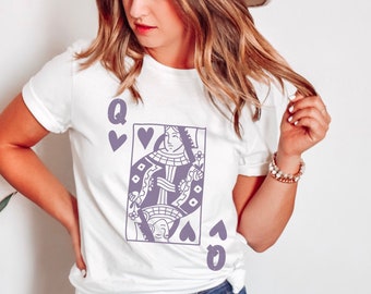 Queen of Hearts - Queen Heart Shirt - Purple Queen - Queen of Heart Shirt - Queen Of - Queens - Alice in Wonderland - Boho Shirt - Graphic T