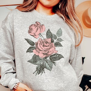 Flores prensadas - Sudadera Cottage Core - Flores silvestres - Flores silvestres - Sudadera botánica - Flores de pradera - Regalo de flores