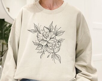 Bloemen Sweatshirt, Bloem Sweatshirt, Wildflower Boeket Sweatshirt, Wild Bloemboeket, Wild Bloemen Sweatshirt, Wildflower Sweatshirt