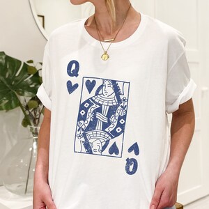 Queen of Hearts - Queen Heart Shirt - Navy Queen - Queen of Heart Shirt - Queen Of - Queens - Alice in Wonderland - Boho Shirt - Graphic Tee