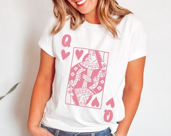 Queen of Hearts - Queen Heart Shirt - Pink Queen - Queen of Heart Shirt - Queen Of - Queens - Alice in Wonderland - Boho Shirt - Graphic Tee