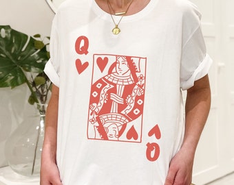 Queen of Hearts - Queen Heart Shirt - Red Queen - Queen of Heart Shirt - Queen Of - Queens - Alice in Wonderland - Boho Shirt - Graphic Tee