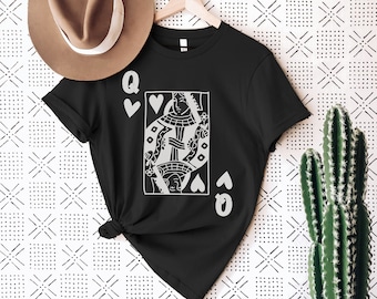 Queen of Hearts - Queen Heart Shirt - White Queen - Queen of Heart Shirt - Queen Of - Queens - Alice in Wonderland - Boho Shirt - Graphic T
