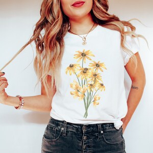 Wild Flowers T-Shirt, Wildflower T-shirt,, Floral T-shirt, Flower T-Shirt, Floral Tee, Cadeau voor haar, Dames Shirts, Beste Vriend Cadeau