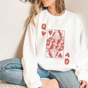 Queen of Hearts - Queen Heart Sweatshirt - Red Queen - Queen of Heart Sweatshirt - Queen Of - Queens - Boho Sweatshirt - Graphic Sweatshirt