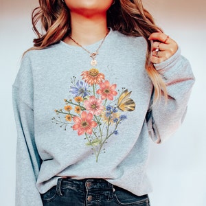 Wild Flowers Sweatshirt, Wildflower Sweatshirt,, Floral Sweatshirt, Flower Sweatshirt, Bouquet Sweatshirt, Cadeau voor haar, Beste Vriend Cadeau