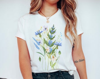 Wild Flowers Shirt, Wildflower Tshirt,, Floral T-shirt, Flower Shirt, Floral Tee, Gift for Her, Ladies Shirts, Best Friend Gift