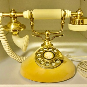 Vintage Nautical Brass Rotary Phone, Old Fashioned Telephone