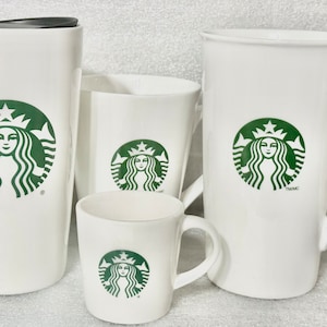Starbucks Classic White Siren Logo White Bone China Collectible Coffee/tea  Mug +double Wall Ceramic Travel Cup Set of Four - Etsy