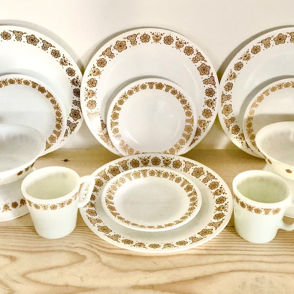 Corelle Butterfly Gold Dinnerware Etsy