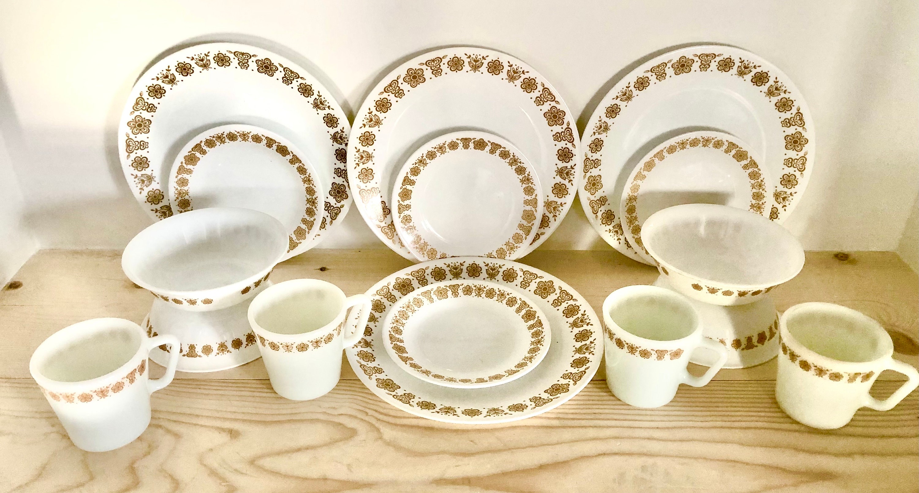 Set of Three Vintage Corelle Corelleware Butterfly Gold Cups and… – Second  Wind Vintage