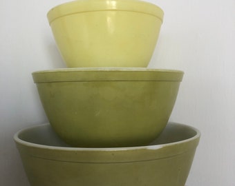 Diverse vintage originele Pyrex-mengnestschalen