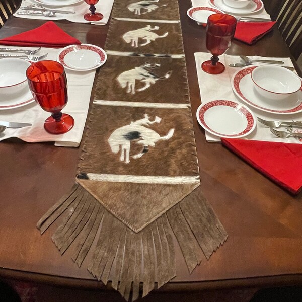 Cowhide Table Runner Etsy