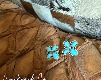 Turquoise Flower Stud Earring