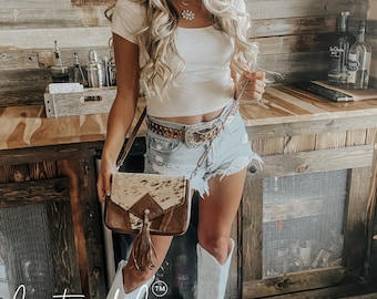 Maple Cowhide Crossbody Purse