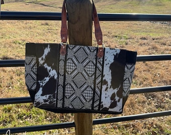 Charlene Cowhide Weekender Bag by Countryside Co. Overnight Travel Bag