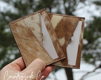 Mocha Cream Cowhide Credit Card Holder