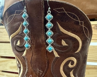 Princess Drop Earrings available in Turquoise and White