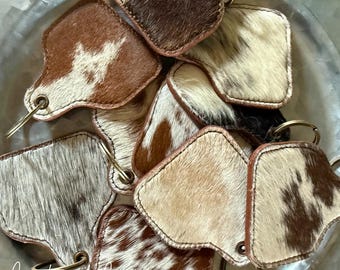 Koeienhuid Cowtag-sleutelhanger