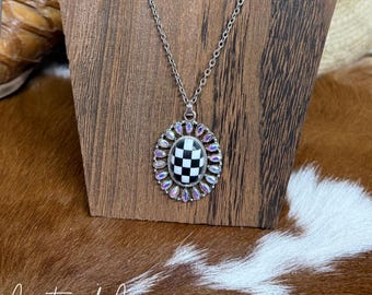 Geruite statementketting